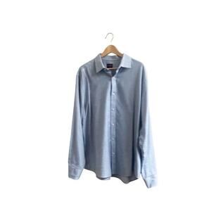 UNTUCKit Men’s Librando Long Sleeve Shirt XXL Textured Stitch Blue Collar Preppy
